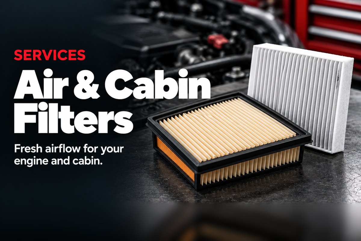 New engine air filter and cabin air filter ready to install at Oak Lawn Auto in Oak Lawn, IL