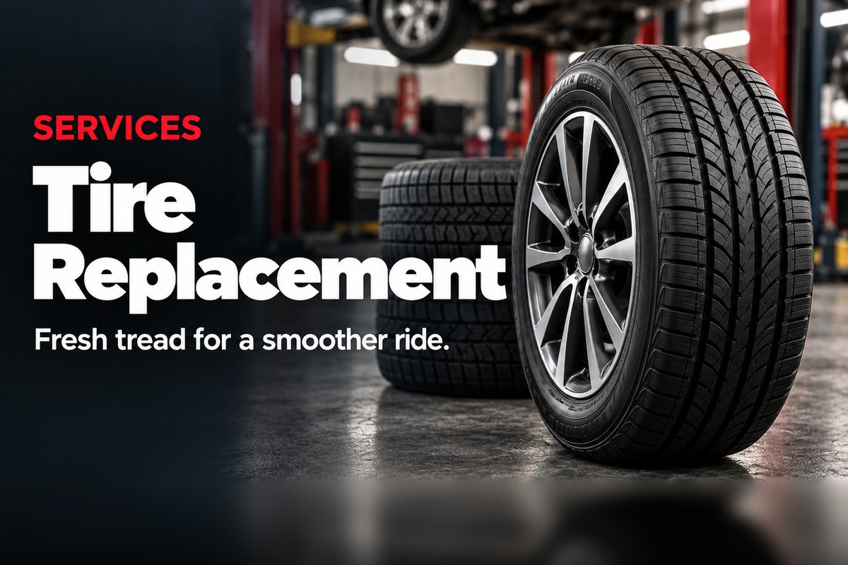 New tires with fresh tread in the service bay at Oak Lawn Auto in Oak Lawn, IL