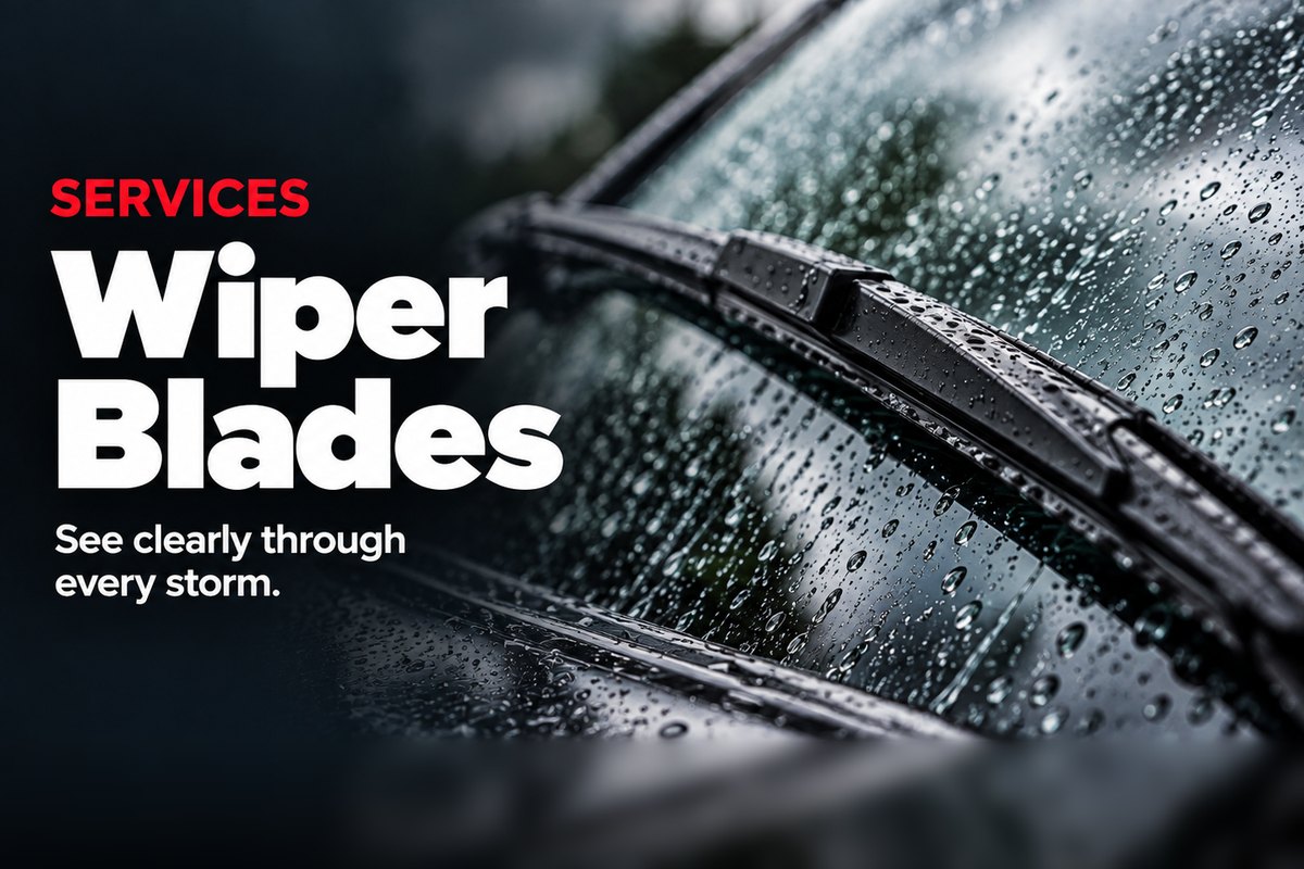 Wiper blade on a rain covered windshield at Oak Lawn Auto in Oak Lawn, IL